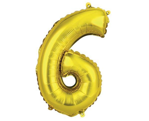 BALON FOLIOWY CYFRA 6ZŁOTA 35