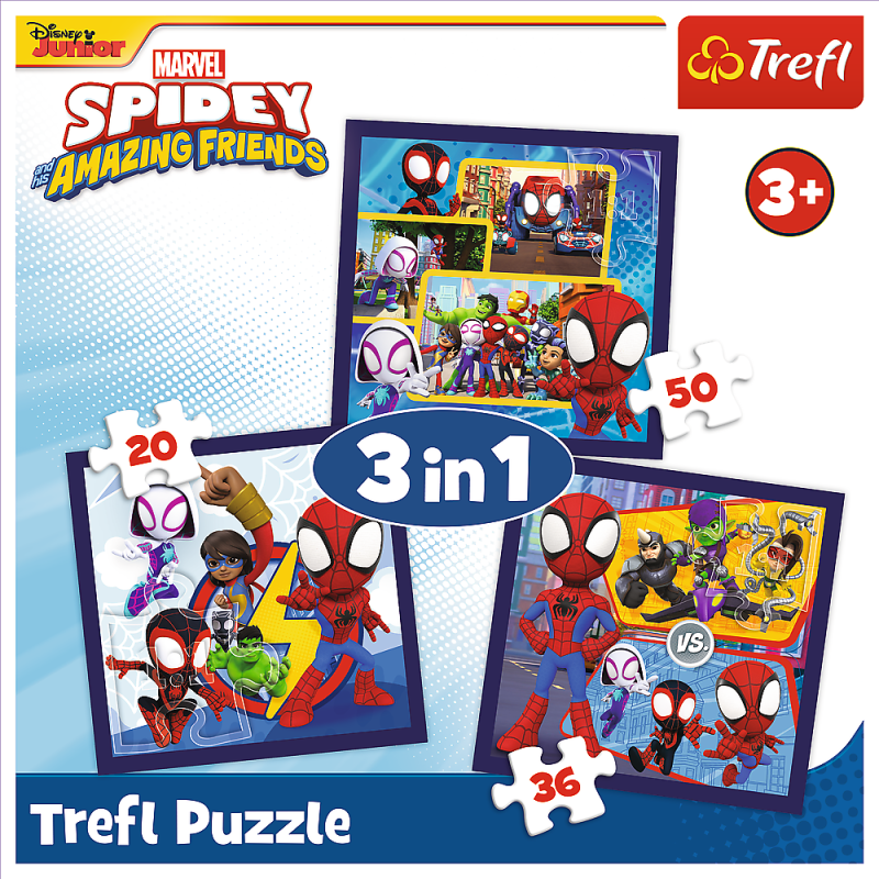 PUZZLE 3W1 TREFL PRZYGODY SPIDEYA I PRZYJACIÓŁ
