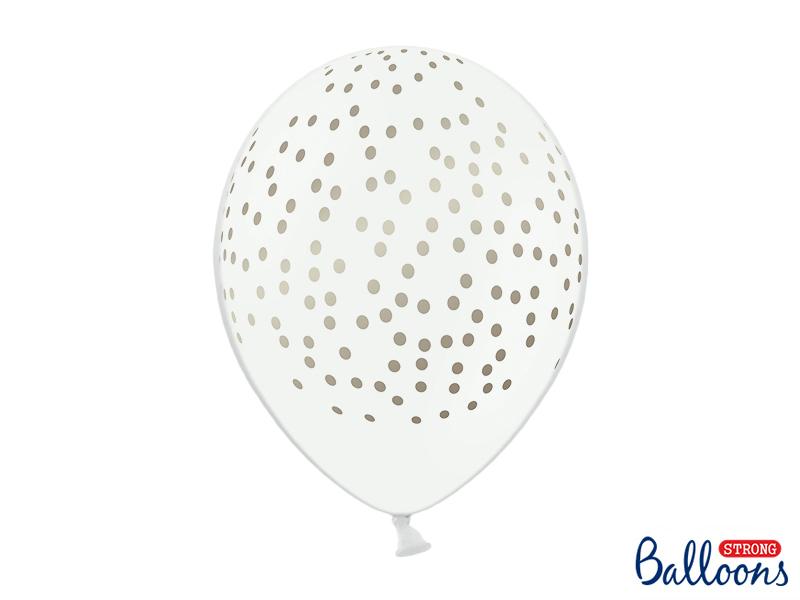 BALONY KROPKI PASTEL PURE WHITE 30CM