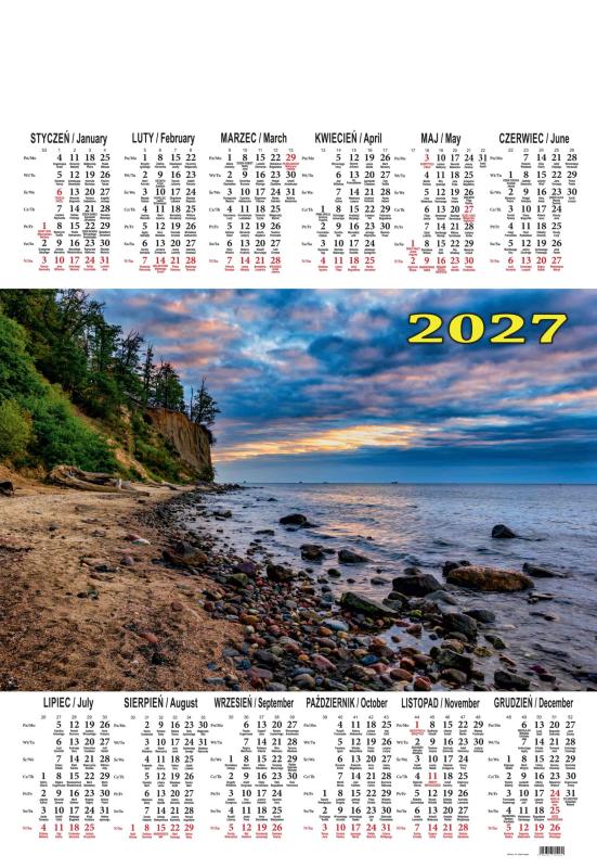 KALENDARZ JEDNOPLANSZOWY A1 2027 A/12