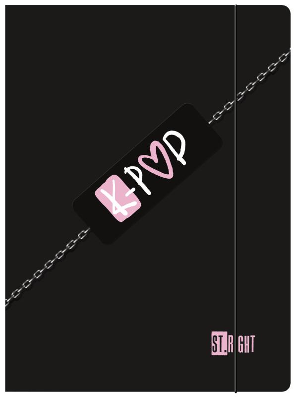 TECZKA Z GUMKĄ A4 ST.RIGHT PINK K-POP 300G