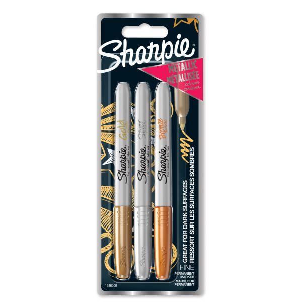 MARKERY SHARPIE METALLIC A'3 BLISTER-ZŁOTY,SREBRNY I MIEDŹIANY