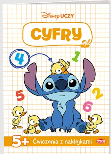 KSIĄŻECZKA DISNEY UCZY STITCH ĆWICZENIA Z NAKLEJKAMI CYFRY EDU