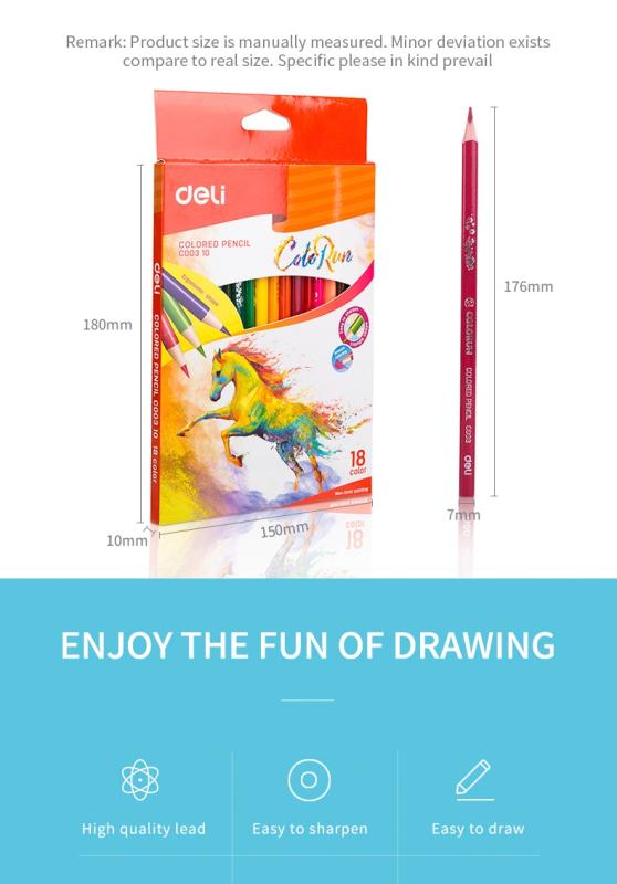 KREDKI 18 OŁÓWKOWE TRÓJKĄTNE COLORUN DELI