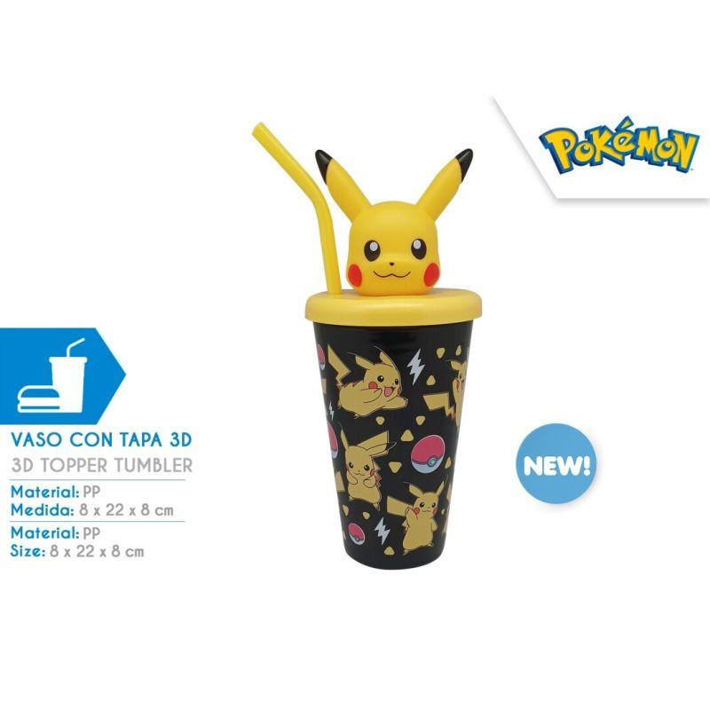 PLASTIKOWY KUBEK Z TOPEREM 3D POKEMON