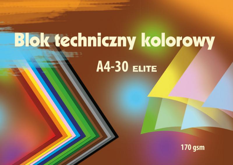 BLOK TECHNICZNY A4/30 KOLOR ELITE KRESKA