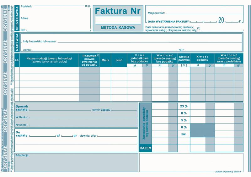 DRUK M FAKTURA A5 VAT-MP PEŁNA