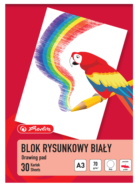 BLOK RYSUNKOWY A3/30 HERLITZ 70G BIAŁY