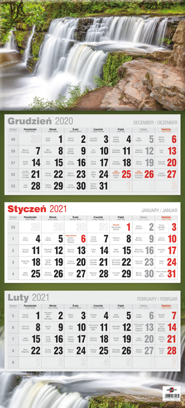 KALENDARZ TRÓJDZIELNY PŁASKI 2027
