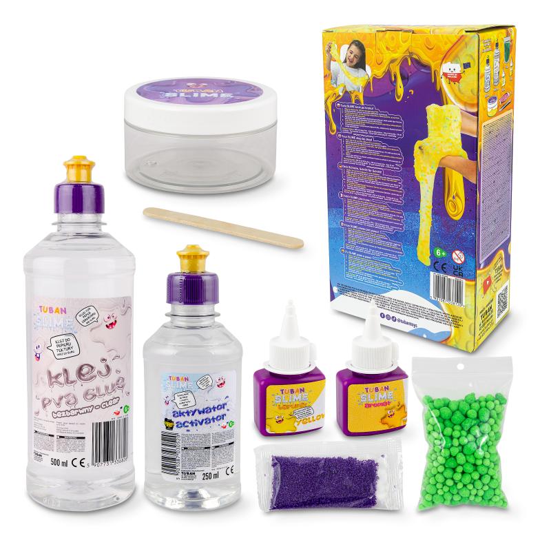 ZESTAW SLIME DIY KREATYWNY KARTON TUBAN