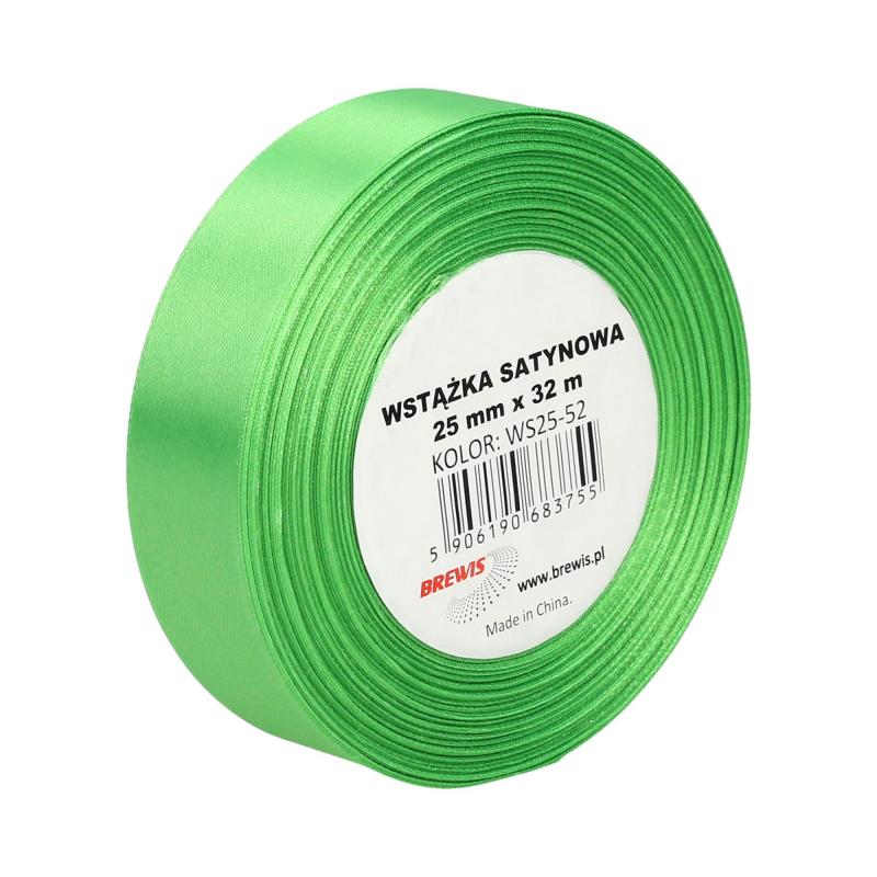 WSTĄŻKA SATYNOWA 25MM/32 ZIELONY BREWIS