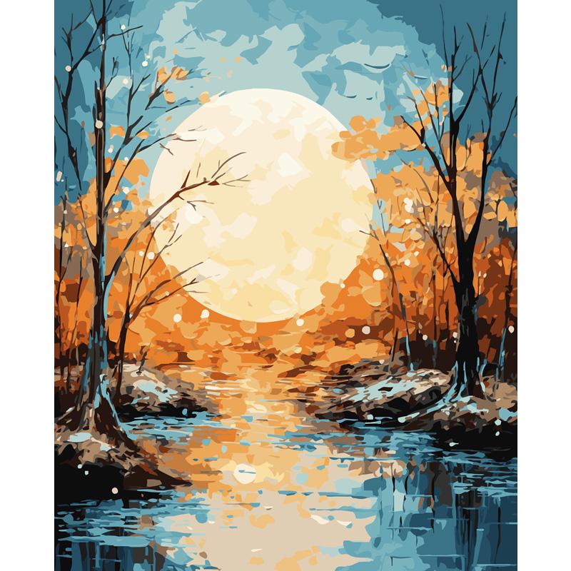 MALOWANIE PO NUMERACH PODOBRAZIE 40X50 CM NIKI4 KSIĘŻYC