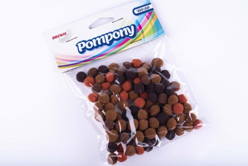 POMPONY ODCIENIE BRĄZU 10MM BREWIS