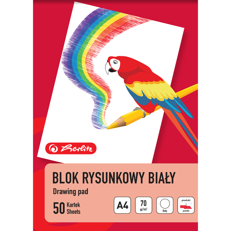 BLOK RYSUNKOWY A4/50 HERLITZ 70G BIAŁY