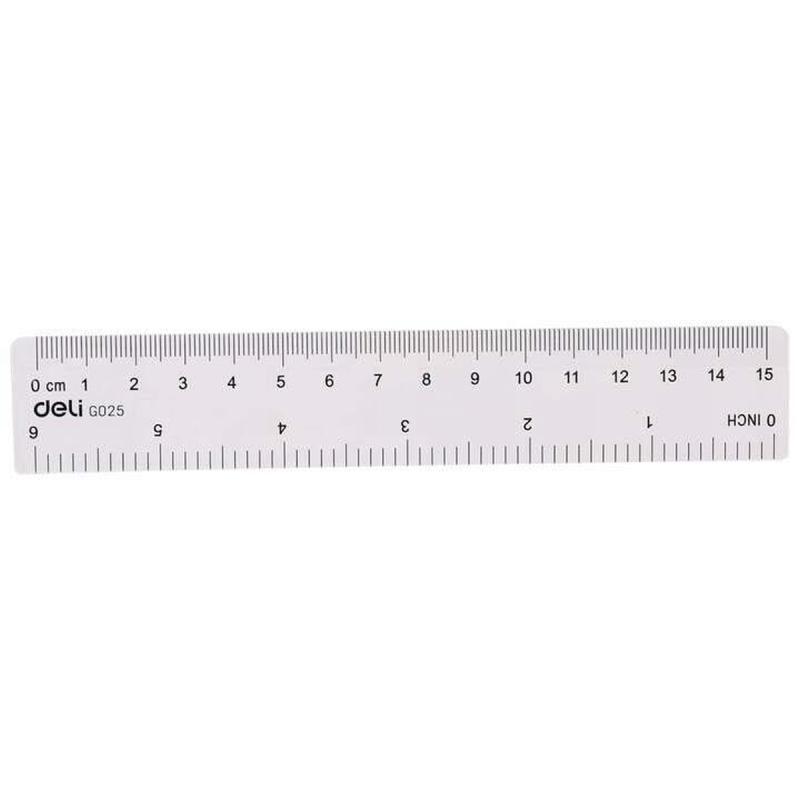LINIJKA 15CM PRZEŹROCZYSTA DELI