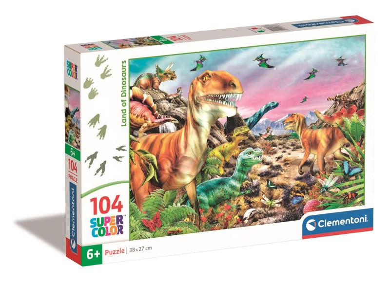 PUZZLE 104 SUPER KOLOR LAND OF DINOSAURS