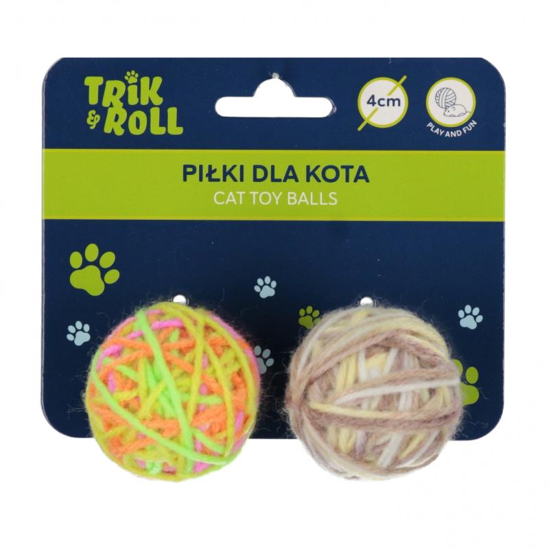 ZABAWKA DLA KOTA PIŁKA 2SZT 4CM 12X10 TRIK