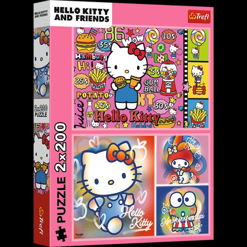 PUZZLE 2X200 TREFL HELLO KITTY I PRZYJACIELE