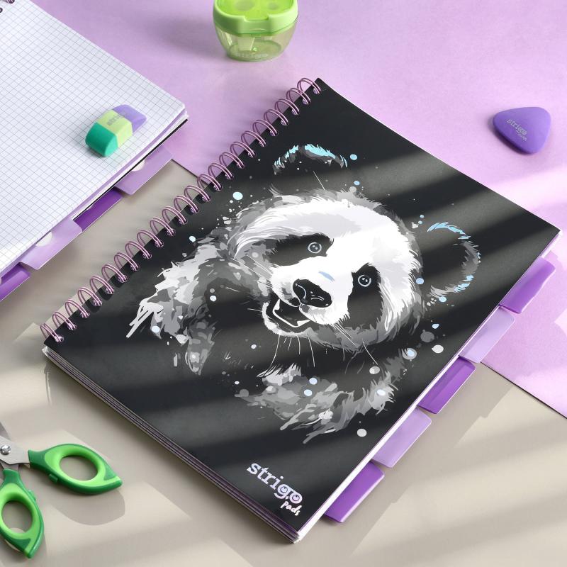 KOŁOZESZYT A4/100# PANDA CZARNY 80G STRIGO