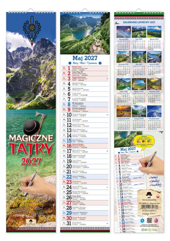 KALENDARZ PASKOWY WĄSKI KPW V.4 MAGICZNE TATRY 2027