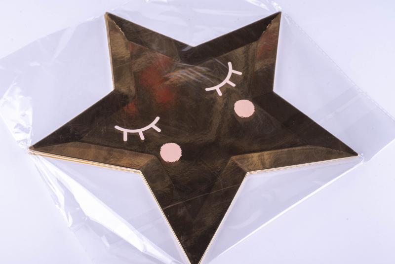 TALERZYKI PAP.LITTLE STAR GWIAZDA ZŁOTY 27CM