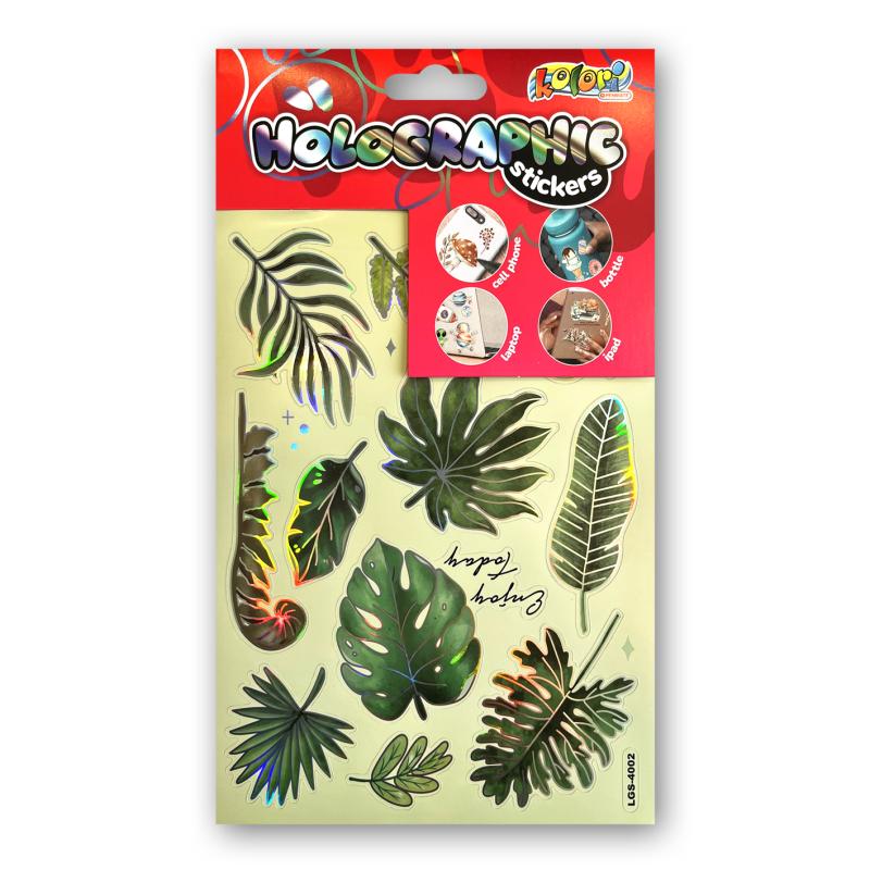 NAKLEJKI HOLOGRAPHIC LGS-4002 LEAVES PENMATE KOLORI
