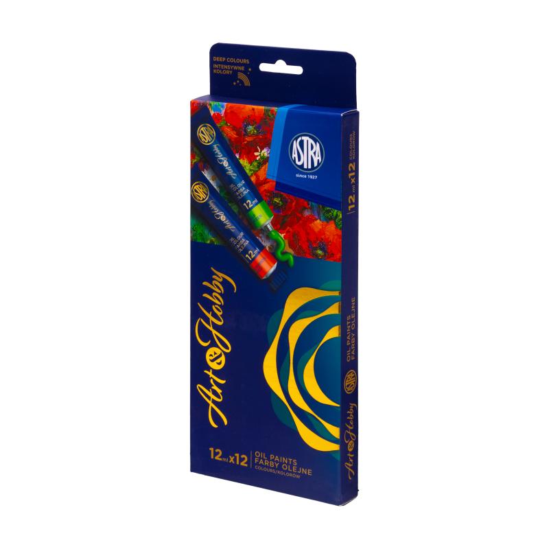 ZESTAW FARB OLEJNYCH ASTRA ART&HOBBY 12 kol x12 ml