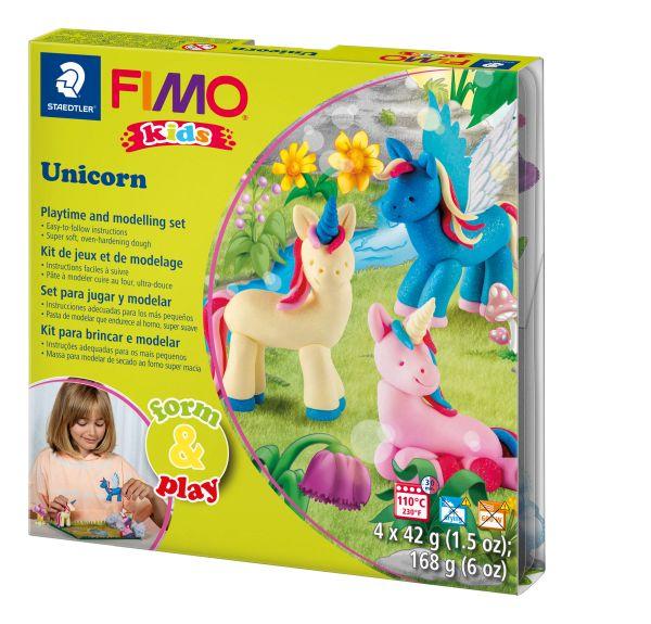 ZESTAW FIMO KIDS FORM&PLAY JEDNOROŻCE 4X42G STAEDTLER