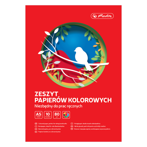 ZESZYT PAPIERÓW KOLOROWYCH HERLITZ A5 10K 80G