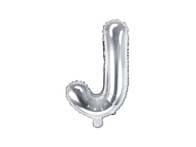 BALON FOLIOWY LITERA J 35CM SREBRNY