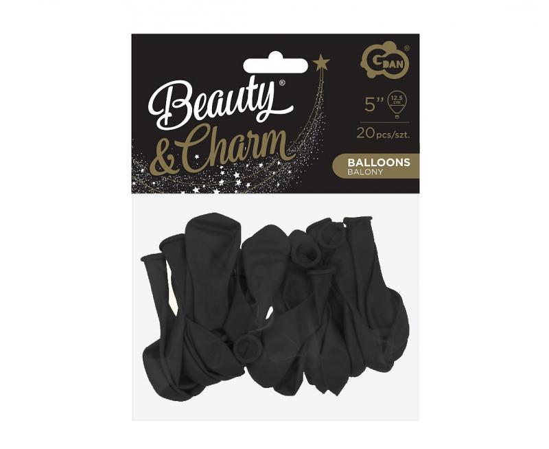 BALONY BEAUTY&CHARM, PASTELOWE CZARNE 5/ 20 szt.