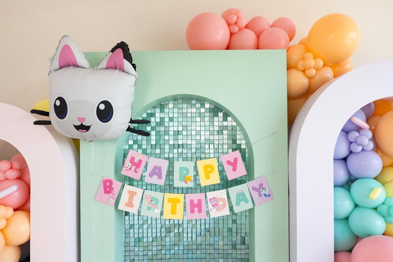 BANER HAPPY BIRTHDAY KOCI DOMEK GABI 180X15CM MIX