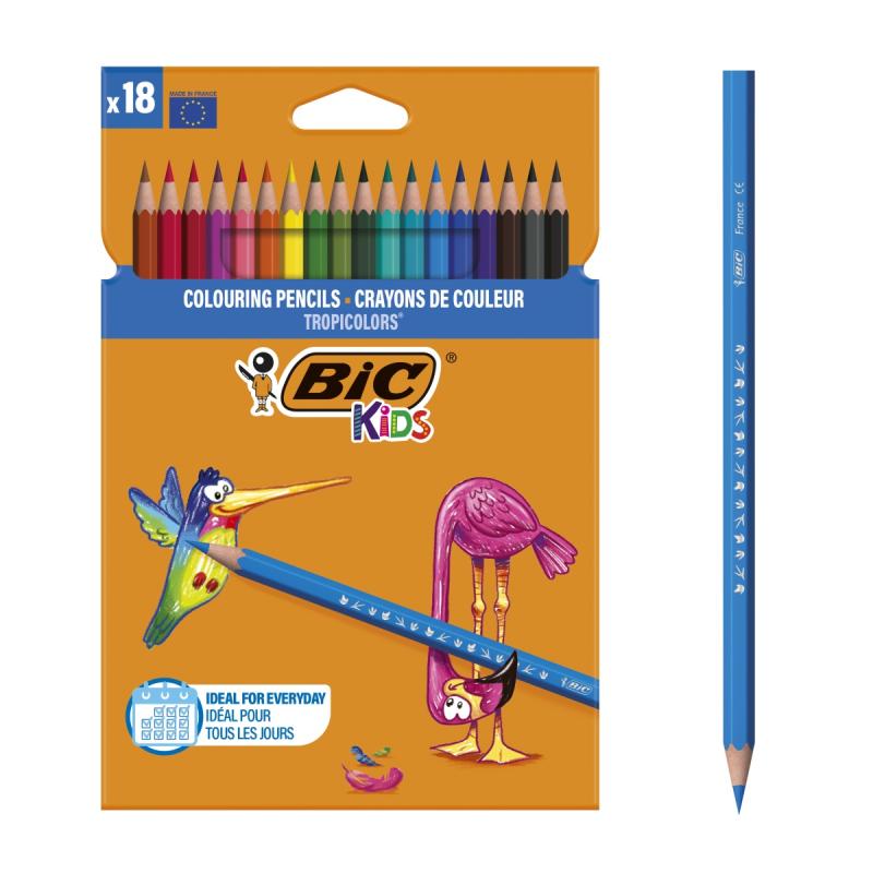 KREDKI 18 BIC TROPICOLOR ** Z ŻYWICY SYNTETYCZNEJ