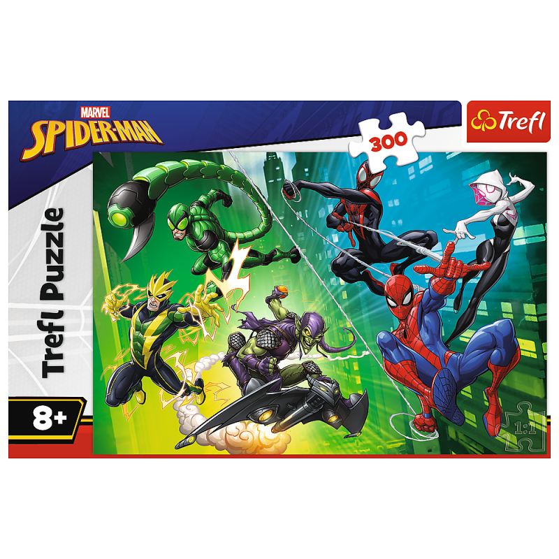 PUZZLE 300 TREFL W PAJĘCZEJ SIECI.SPIDERMAN
