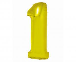 BALON FOLIOWY SMART CYFRA 1 ZŁOTA 76 cm