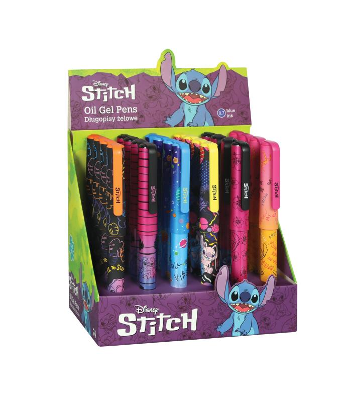 DŁUGOPIS ŻELOWY / OIL GEL A/24 SZTUKI MIX - STITCH DISNEY BLACK