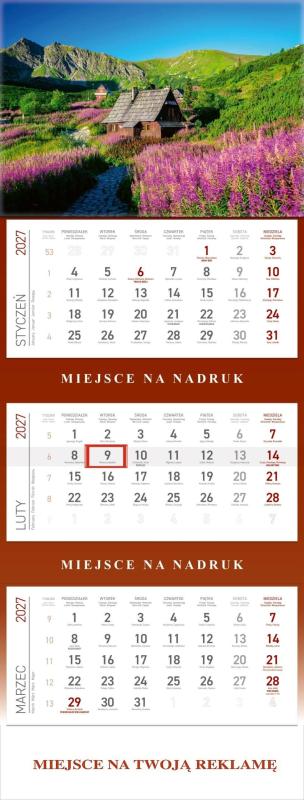 KALENDARZ TRÓJDZIELNY HALA GĄSIENICOWA 2027