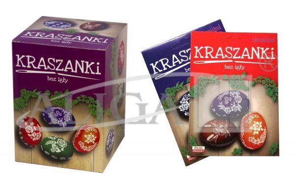 NAKLEJKI DO JAJEK W STYLU LUDOWYM KRASZANKI + 3 BARWNIKI DO JAJ