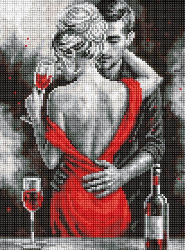 ZESTAW DO MOZAIKI DIAMENTOWEJ CZERWONA MIŁOŚĆ 30X40 CM