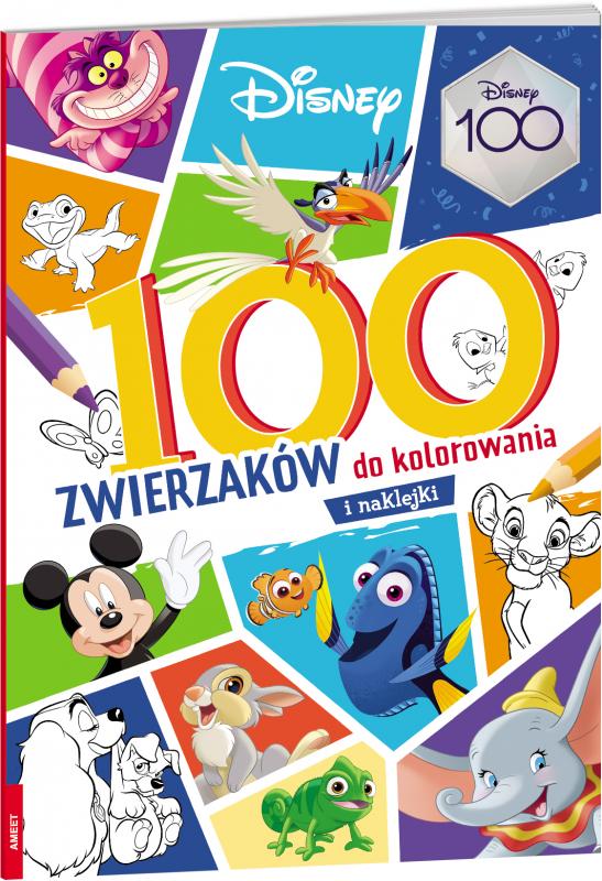 KSIĄŻECZKA DISNEY MIX. 100 ZWIERZAKÓW DO KOLOROWANIA