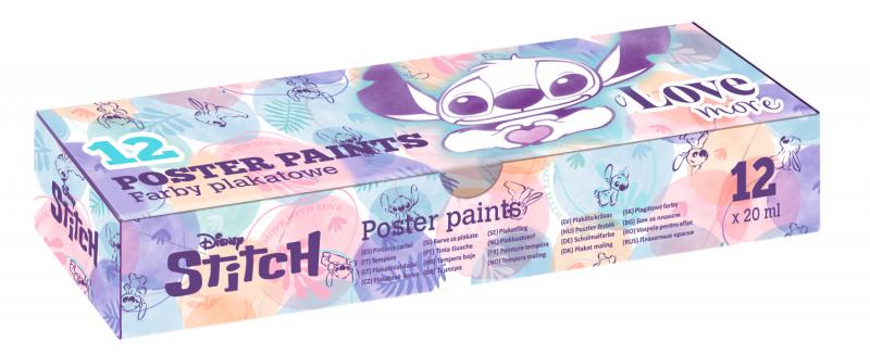 FARBY PLAKATOWE 20 ML 12 KOL. PASTEL - STITCH PASTEL DISNEY FASHION