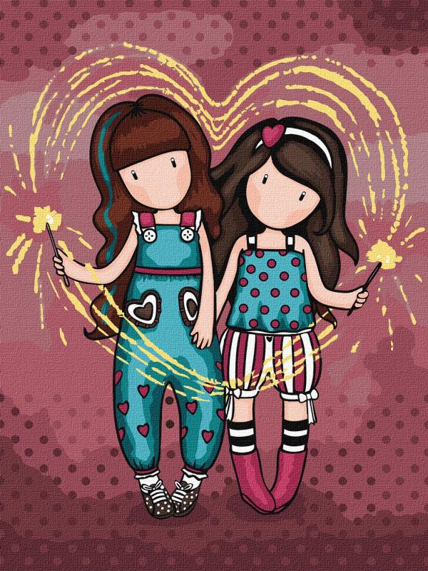 ZESTAW DO MALOWANIA PO NUMERACH KIDS FIREWORKS SANTORO GORJUSS 30X40CM