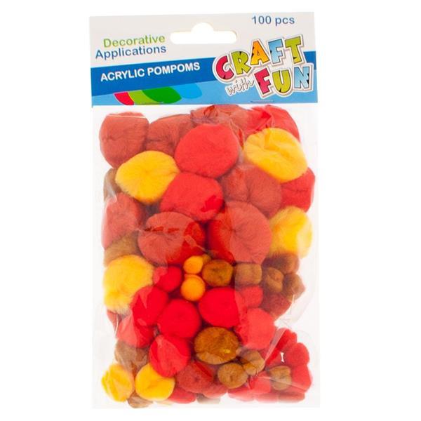 OZDOBA DEK POMPON KOL AKRYL 100SZT PBH 12/144
