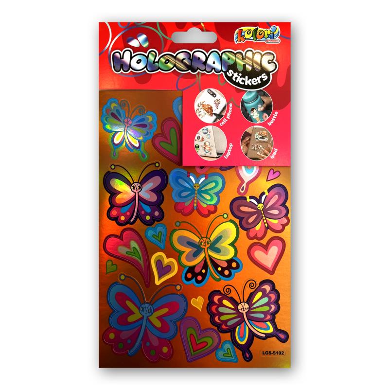 NAKLEJKI HOLOGRAPHIC LGS-5102 BUTTERFLIES I PENMATE KOLORI