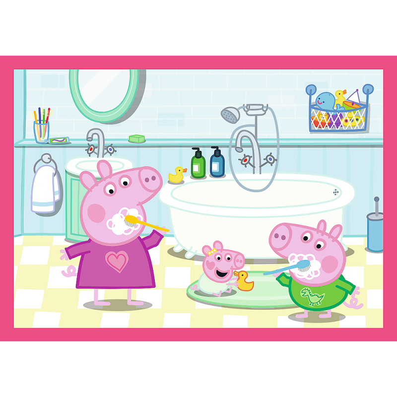 PUZZLE 4W1 TREFL PEPPA UWIELBIA PRZYGODY