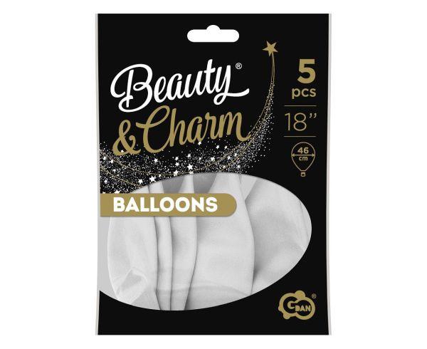 BALONY BEAUTY&CHARM PASTELOWE BIAŁE 18' A'5