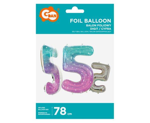 BALON FOLIOWY CYFRA 5 KOSMOS 78CM