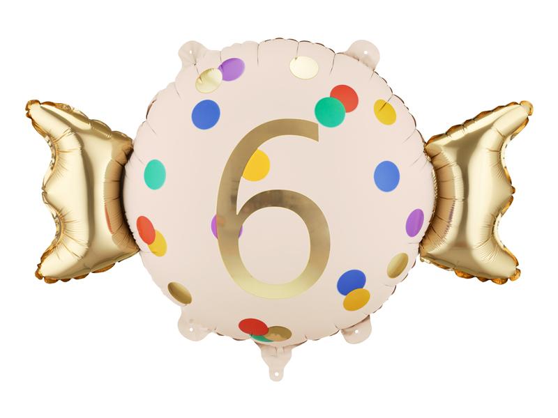 BALON FOLIOWY CUKIEREK 6 61X37CM MIX