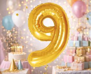 BALON FOLIOWY B&C CYFRA 9 ROYAL GOLD