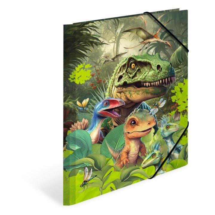 TECZKA A4 Z GUMKAMI DINOZAURY